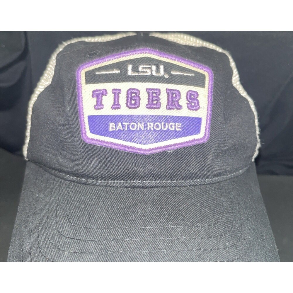 Vintage LSU Tigers Zephyr Hat Baton Rouge Trucker Mesh Snapback Black/Grey